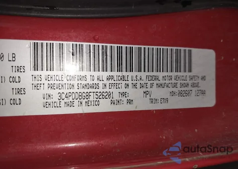 2015 Dodge Journey Sxt z USA, uszkodzony, nr VIN 3C4PDDBG8FT526201